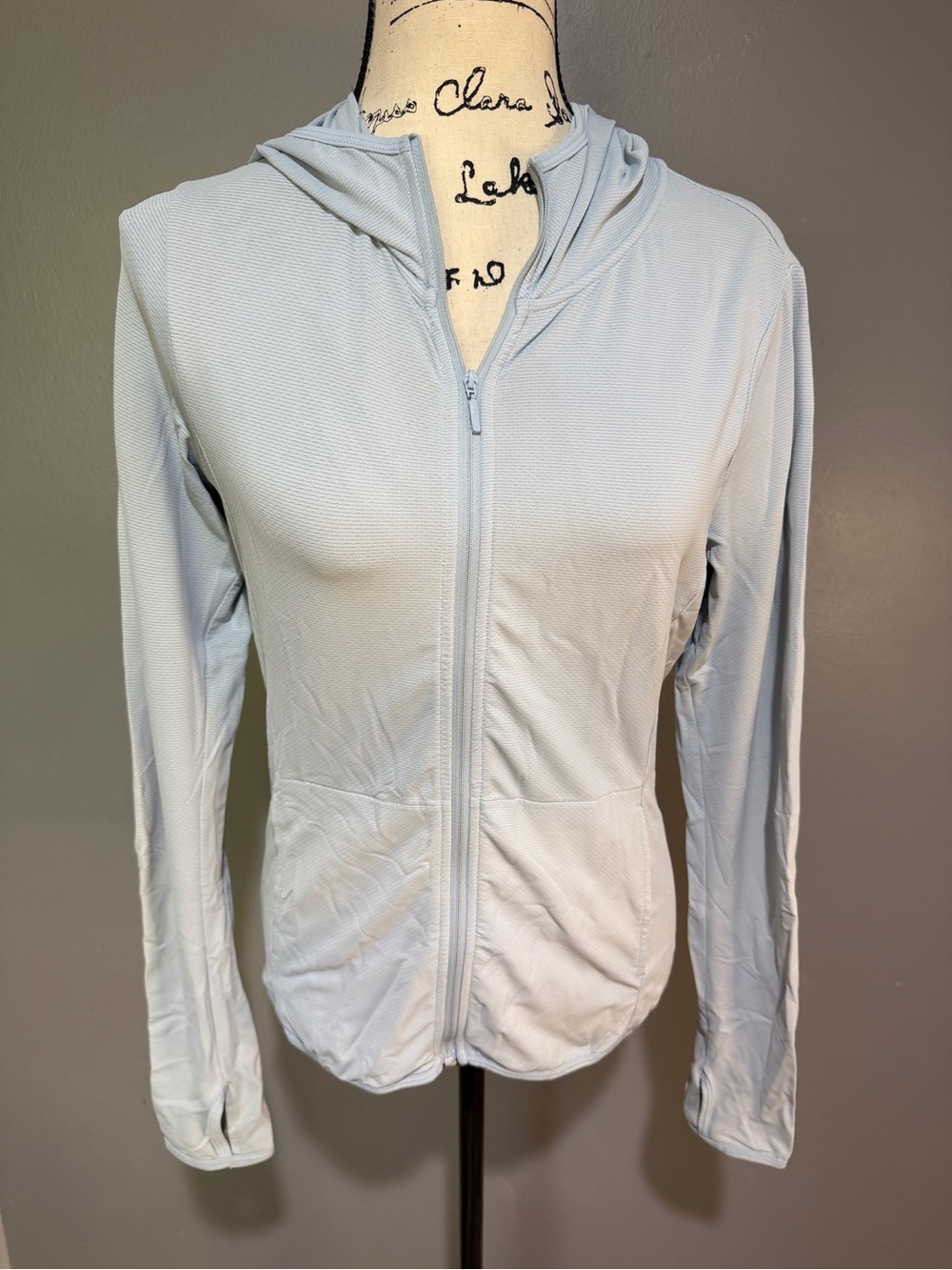 Uniqlo Pale Blue Lightweight Hooded Zip Jacket Sz S